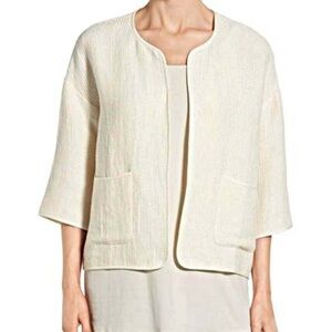 Eileen Fisher, the Fisher Project SZ Med linen cotton blend short sleeve jacket.